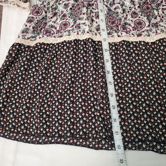 Altard State Womens Tunic Dress L Tiered Block Boho Patchwork Print Mix $60 New - Picture 11 of 16